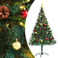 Prolenta Maison Exclusive - Sapin de Noël artificiel avec lumières et boules, vert, 150 cm