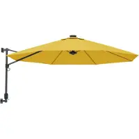 Syfax Parasol mural avec LED jaune 290 cm