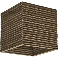 Ledvance Plafonnier Decor Cardboard Square brun en carton ondulé, léger, E27, 250 mm de diamètre, abat-jour en matériau recyclé, durable grâce à sa source lumineuse interchangeable, montage facile