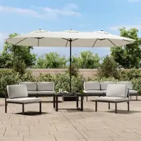 Prolenta Maison Exclusive - Parasol double, couleur sable, dimensions 449 x 265 cm