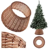 Kadax Jupe pour sapin de Noël en osier naturel tressé, 46.5 cm