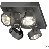 SLV KALU LED 4 Applique et plafonnier, square, noir, 3000K, 60