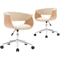 Syfax Chaises pivotantes à manger lot de 2 crème similicuir