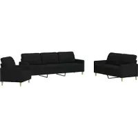 vidaXL Ensemble de canapés 3 pièces noir tissu