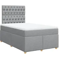 vidaXL Lit boxspring avec matelas gris clair 120x190 cm Tissu