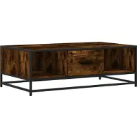 vidaXL Table basse chêne fumé 100x57x35 cm Bois composite et métal