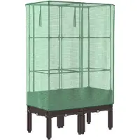 Syfax Jardinière surélevée avec housse aspect rotin 80x40x140 cm