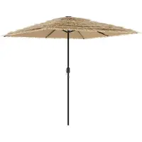 Syfax Parasol de jardin avec LED et mât en acier marron 248x248x248cm
