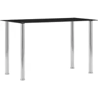 Prolenta Maison Exclusive - Table à manger noire 120 x 60 x 75 cm, verre trempé