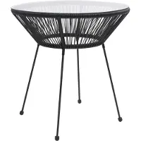 Prolenta Maison Exclusive - Table de jardin Ø70x74 cm, rotin et verre