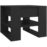 Syfax Table basse noir 55,5x55x45 cm bois d'ingénierie
