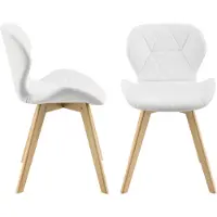 En.casa Chaise de salle à manger 'Älmhult' set de 2 pièces 78x47x52 cm similicuir blanc