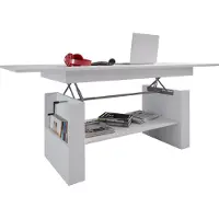 VCM Table basse en bois simple | Dimensions env. H. 52 x W. 115 x D. 58 cm | Table de séjour - Kobila réglable en hauteur extensible