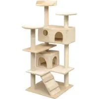 Syfax Arbre à chat avec griffoirs en sisal 125 cm Beige