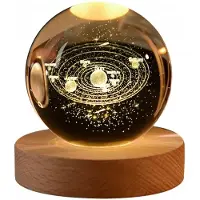 ITImport Globe de verre veilleuse 3D 6cm alimenté par USB pour CHILDREN Système solaire