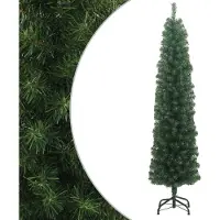 Prolenta Maison Exclusive - Sapin de Noël artificiel élancé avec support, vert, 180 cm, PVC