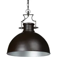Relaxdays Suspension de style industriel, finition mate, H x l x P : 146 x 40,5 x 40,5 cm, en forme de cloche, métal, douille E27 jusqu'à 40 W, marron foncé