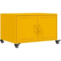 vidaXL Table basse jaune moutarde 68x50x43,5 cm Acier laminé à froid