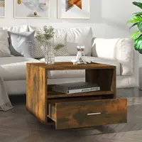 Prolenta Maison Exclusive - Table basse en chêne fumé 55x55x40 cm Matériau dérivé du bois