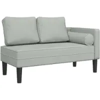 vidaXL Chaise longue avec coussin velours gris clair