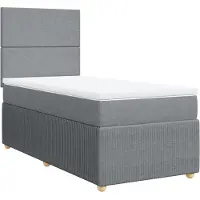 vidaXL Lit boxspring avec matelas gris clair 90x200 cm Tissu