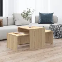 Prolenta Maison Exclusive - Ensemble de tables basses en chêne Sonoma 100x48x40 cm Matériau dérivé du bois