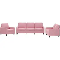 Syfax Ensemble de canapés 3 pcs avec coussins Rose Velours