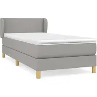 Syfax Sommier à lattes de lit avec matelas Gris clair 100x200cm Tissu