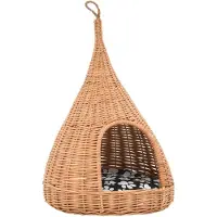 Syfax Panier pour chats avec coussin 40x60 cm Saule naturel