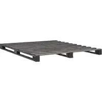 Syfax Cadre de lit de palette sans matelas gris 180x200cm bois massif