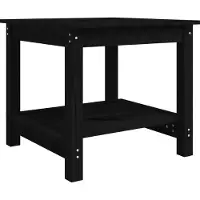 Syfax Table basse Noir 50x50x45 cm Bois massif de pin