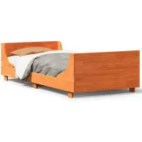 vidaXL Lit en bois massif sans matelas pin brun cireux 100x200