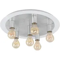 Eglo Lampe de plafond unique Passano Six feux blancs et argentés