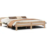 Syfax Cadre de lit sans matelas 200x200 cm bois massif de pin