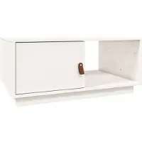 Syfax Table basse Blanc 80x50x35,5 cm Bois massif de pin