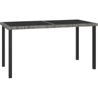 Syfax Table à dîner de jardin Gris 140x70x73 cm Résine tressée
