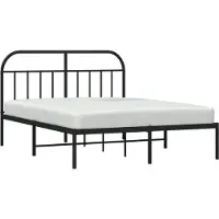 Syfax Cadre de lit métal sans matelas avec tête de lit noir 150x200cm