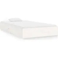 Syfax Cadre de lit sans matelas blanc bois massif 90x200 cm