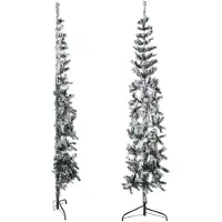 Prolenta Maison Exclusive - Sapin de Noël artificiel, mi-hauteur, avec effet neige, design élancé, 180 cm