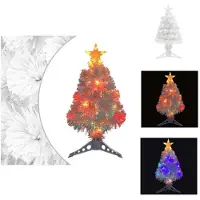 vidaXL Sapin de Noël artificiel avec éclairage blanc 64 cm fibre de verre - Sapins de Noël