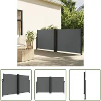 The Living Store Store latéral extensible Anthracite 140x1000 cm
