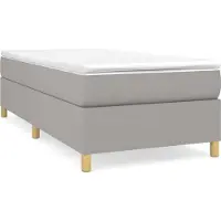 Syfax Sommier à lattes de lit avec matelas Gris clair 90x200 cm Tissu