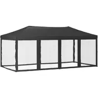 Syfax Tente de réception pliable avec parois Anthracite 3x6 m
