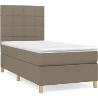 Syfax Sommier à lattes de lit avec matelas Taupe 90x200 cm Tissu