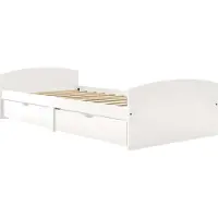 Syfax Cadre de lit avec 2 tiroirs sans matelas blanc 90x200 cm