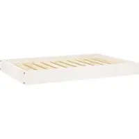 Syfax Lit pour chien Blanc 91,5x64x9 cm Bois de pin solide