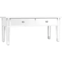 Syfax Table basse à miroir 106x45x45 cm Bois d'ingénierie et verre