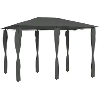 The Living Store Pavillon avec couvertures de poteaux 3x4x2,6 m Anthracite 160 g/m