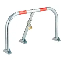 Relaxdays Barrière de parking pliable , barrière de stationnement avec cadenas, en acier, dimensions : 45 x 76 x 32 cm, barrière de parking, couleur argent