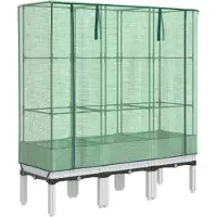 Syfax Jardinière surélevée avec housse aspect rotin 120x40x140 cm